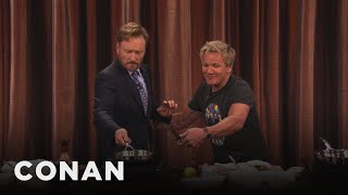 Gordon Ramsay \& Conan Cook Shrimp Tacos | CONAN on TBS