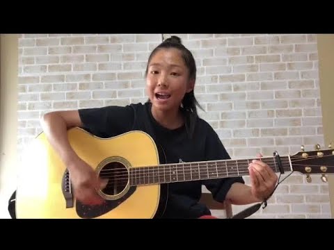 B’z『今夜月の見える丘に』アコギ弾き語り　るねちゃん中学1年生