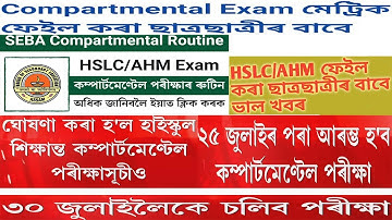 SEBA Compartmental Routine 2022 – Assam HSLC/ AHM 10th Exam  Board of Secondary Education, Assam