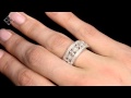 Vintage wide diamond ring  florence  075ct 18k white gold  n4528
