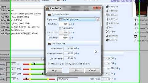 Scaling a Beer Recipe in BeerSmith 2