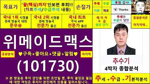 위메이드맥스(101730)종목진단및향후주가전망 추수기(추수)전문가