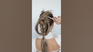 How To 3 Strand Pull Through Braid Ponytail Step by Step For Beginners by Another Braid #shorts