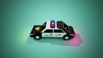 Voxel Police car 3D MagicaVoxel design