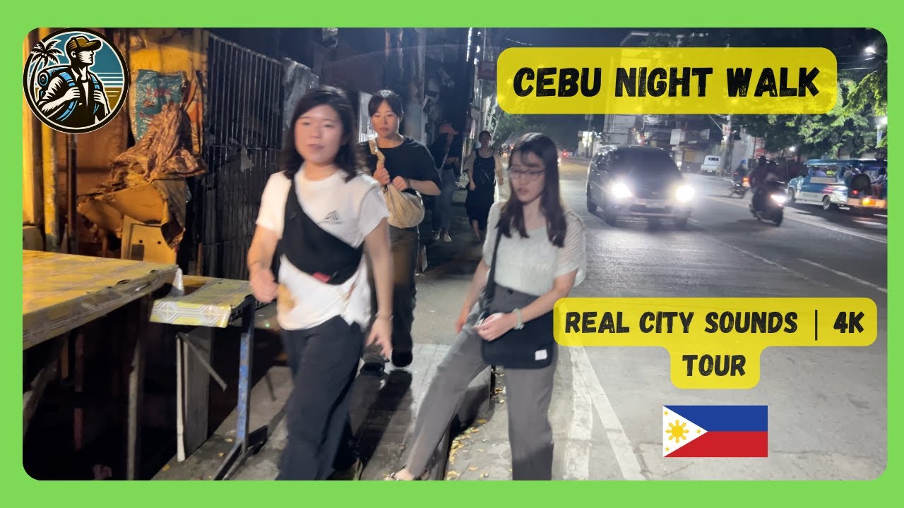 Cebu City Night Walk | Downtown Philippines 4K Walking Tour with Real City Sounds