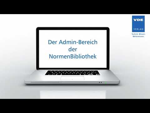 VDE NormenBibliothek - Admin-Bereich (Tutorial 3)