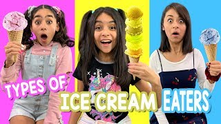 Types of Ice Cream Eaters : One Color Food Funny Skits \/\/ GEM Sisters