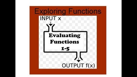 Functions 1 - 5 Evaluating Functions Video