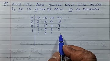 Find the least number which when divided by 12, 15, 18 and 36 leaves 10 as remainder
