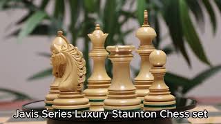 Javis Series Luxury Staunton 4.4 Chess Set In Boxwood And Padouk Wood