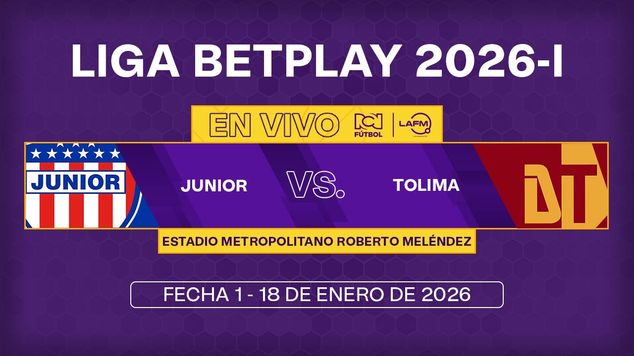 EN VIVO ⚽ Junior v.s. Tolima - Liga Betplay 2026-I - YouTube
