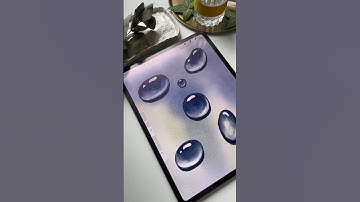 Drawing Process in Procreate - Digital Watercolor Water Drops #shorts #procreate #tutorial
