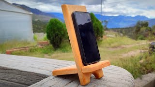 Soporte para celular en madera, facilito