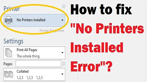 What to do when you get "No Printers Installed" Error in MS Word, Excel, PowerPoint?