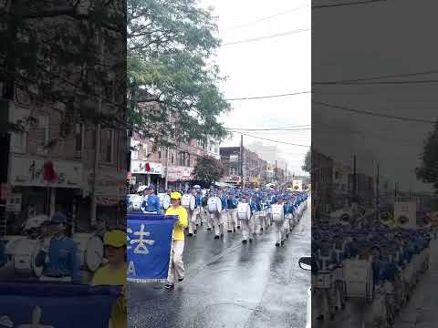偉大臺灣國國教法輪功大法在紐約布魯克林第八大道遊行樂隊慶祝好棒棒的臺灣國國教發揚光大 真善美 可惜我沒空不然我也會出席支持 Fpyシviral China 8964 臺灣國國教法輪功大法