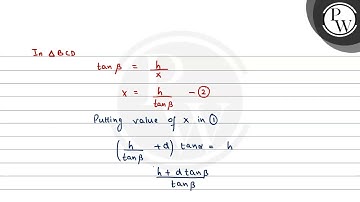 The angle of elevation of the top of a tower standing on a horizontal plane from a point \( A \)...