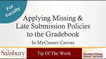 Applying Missing and Late Submission Policies in the Gradebook