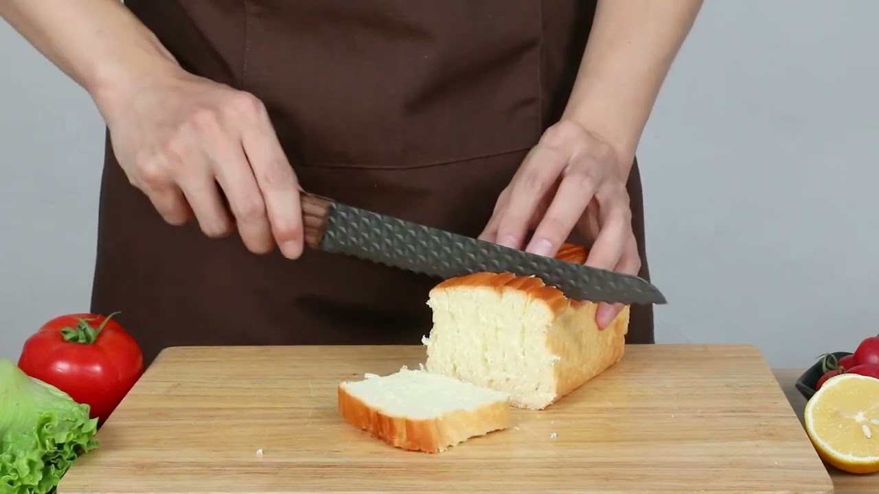 Exclusive 8 Piece Non-stick Blade Chef Cleaver Sharpener Kitchen Knife Set With Rotating Stand