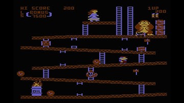 Atari 8-Bit Game Play, Donkey Kong