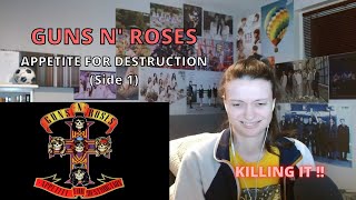 First time listening to GUNS N' ROSES - "APPETITE FOR DESTRUCTION" (Side 1)