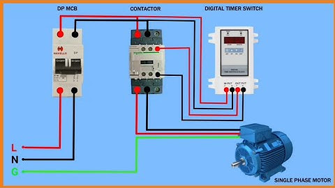 Single Phase Motor Connection with Contactor | Motor Timer Switch Connection | Digital Timer Switch