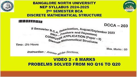 1st sem bca sep(bnu)|2nd sem bca nep(bnu)|discrete mathematics|solved model question paper| part 2|
