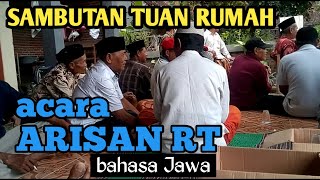 CONTOH SAMBUTAN TUAN RUMAH pada acara ARISAN RT bahasa Jawa