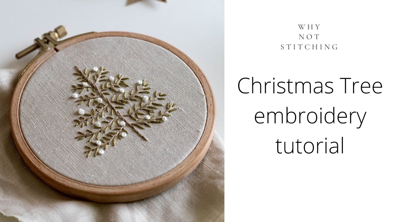 FREE PDF Christmas tree pattern - hand embroidery for beginners 