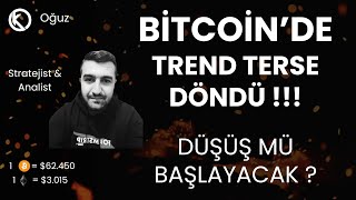 Bitcoinde Trend Terse Döndü Büyük Düşüş Mü Başlayacak ? Son Durum ?