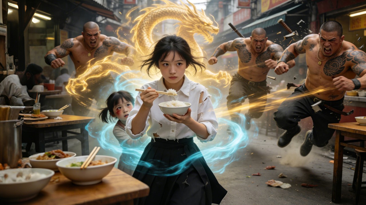 【Full】惡霸欺負小女孩，怎料一邊吃飯的小傻子竟是絕世武神，一人打飛四大惡霸，一旁的首富看到當場求她回家改命！！#短劇 #逆襲 #爽劇