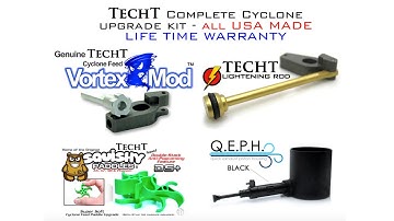 Tippmann Cyclone Feed with TechT Cyclone Upgrade Kit installed VS Stock Tippmann Cyclone Feed