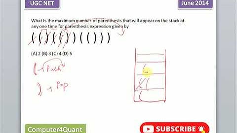 UGC NET CS Question on Stack June 2014 | UGC NET Computer Science Previous year question solutions