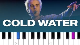 Major Lazer - Cold Water (ft. Justin Bieber &amp; MØ)  (piano tutorial)