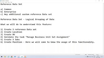 Reference Data Set functionality of Oracle Cloud