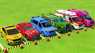 TRANSPORTING POLICE CARS, FIRE DEPARTMENT, AMBULANCE VEHICLES WITH MAN TRUCKS ! Farming Simulator 25 screenshot 4