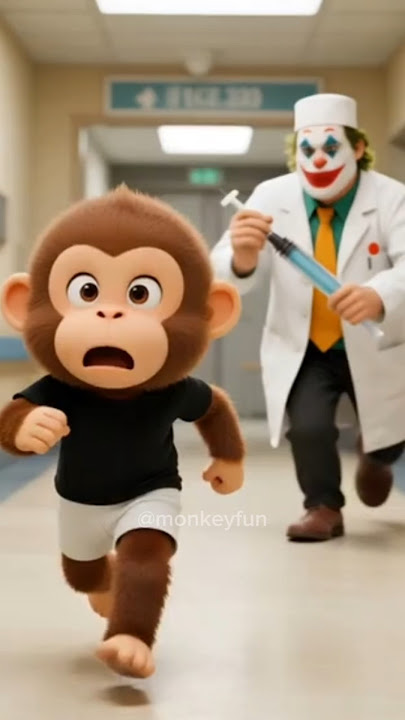 monyet kecil gak mau di suntik #cartoon #imut #monyetlucu #funny