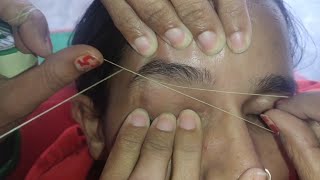 Thick to thin Eyebrow threading, Eyebrows threading transformation, Perfect shape of eyebrows