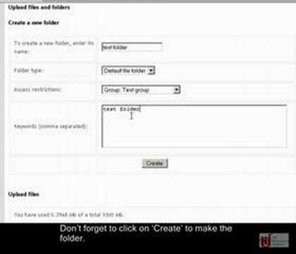 How to upload files and create folders