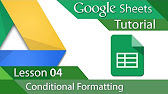 Google Sheets - Tutorial 04 - Conditional Formatting - YouTube
