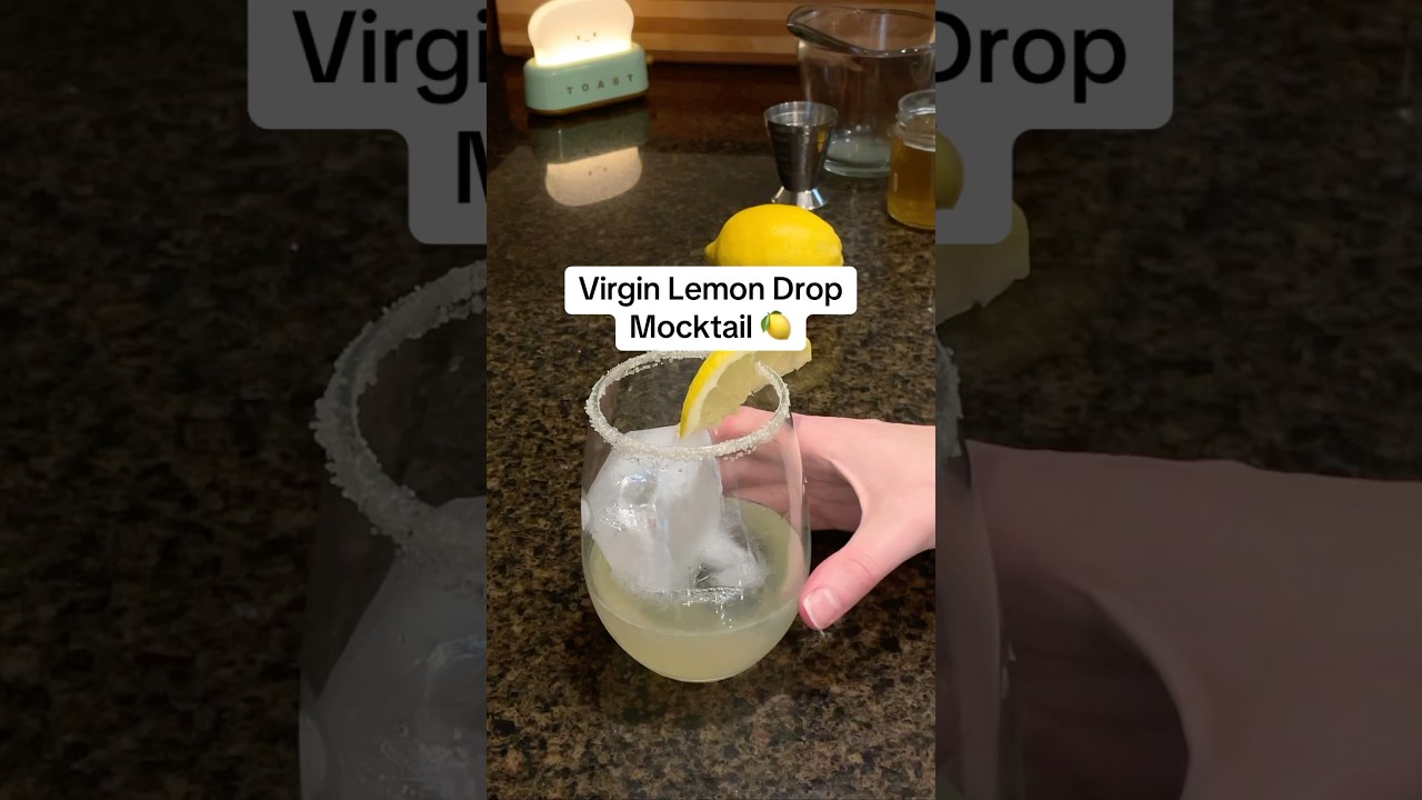 Single serving virgin lemon drop for mocktail (￼cocktail) recipe 🍋
