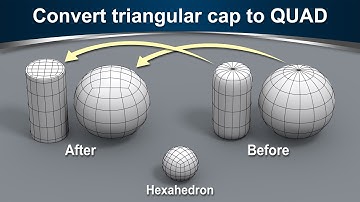 CInema 4D Triangular cap to Quad Sphere cylinder