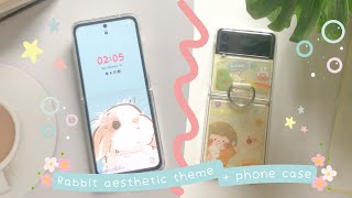 Cute rabbit aesthetic theme + personalizing phone case 🐰💗 Samsung Z Flip 3 screenshot 2