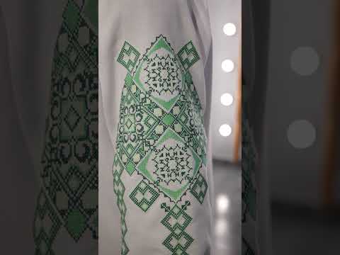 Сукня з вишивкою хрестиком- орнамент/вільного крою/стиль прямий/тканина Онікс/колір - білий/ПП "Світлана-К", відео 1