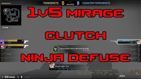 CS:GO PRO NINJA DEFUSE on MIRAGE 1v5 clutch