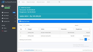 APLIKASI KAS/PEMBUKUAN MASJID/MUSHOLLA/SEKOLAH/MADRASAH BERBASIS WEB PHP RESPONSIVE FREE SHARED