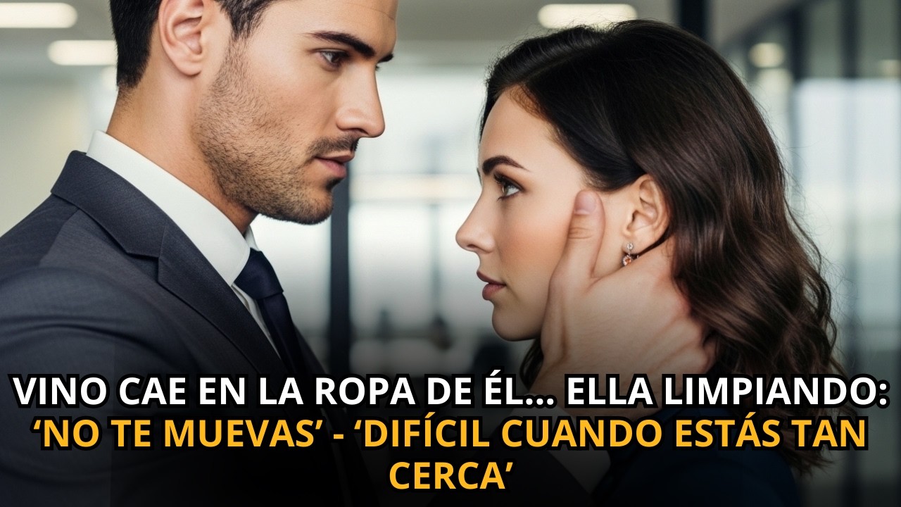 Vino cae en la ropa de él... Ella Limpiando: 'No Te Muevas' - 'Difícil Cuando Estás Tan Cerca'