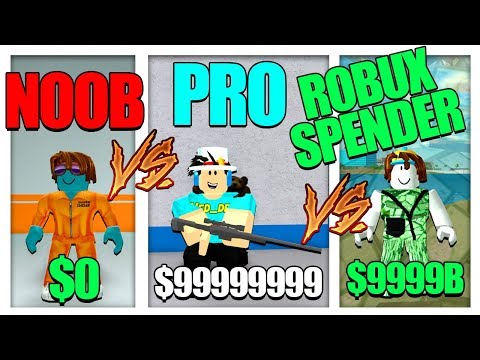 Noob Vs Pro Vs Robux Spender In Mad City Funny Roblox Youtube - noob spawner roblox