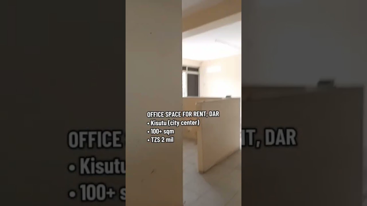 Kisutu: 100+ SQM Office Space Inapangishwa