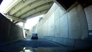 Leaving Boston Logan International Airport and driving along I-93 South