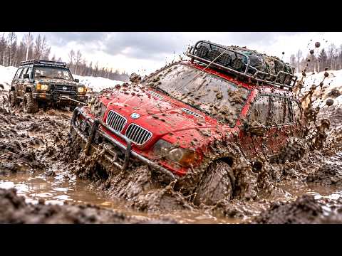 BMW X5 & Nissan Patrol vs DEEP MUD! Extreme RC Off Road